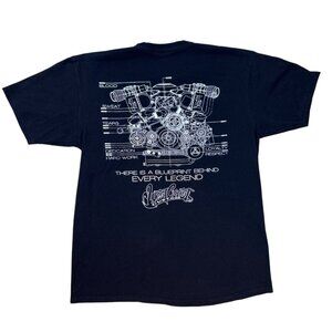 West Coast Customs Men's Black Graphic T-Shirt Engine Blueprint Design L